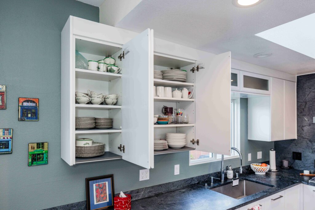 Palo Alto Bay Area modern contemporary custom cabinets black and white kitchen renovation