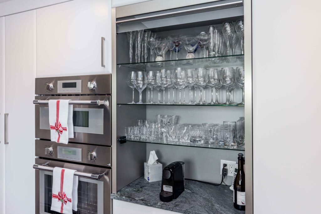 Palo Alto Bay Area modern contemporary custom cabinets black and white kitchen renovation