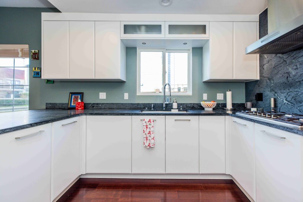 Palo Alto Bay Area modern contemporary custom cabinets black and white kitchen renovation