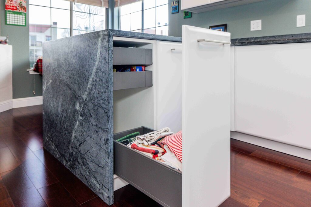 Palo Alto Bay Area modern contemporary custom cabinets black and white kitchen renovation