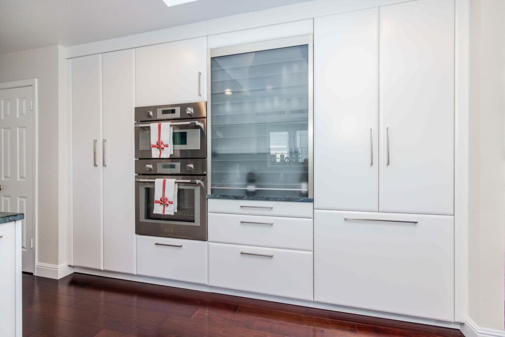 Palo Alto Bay Area modern contemporary custom cabinets black and white kitchen renovation