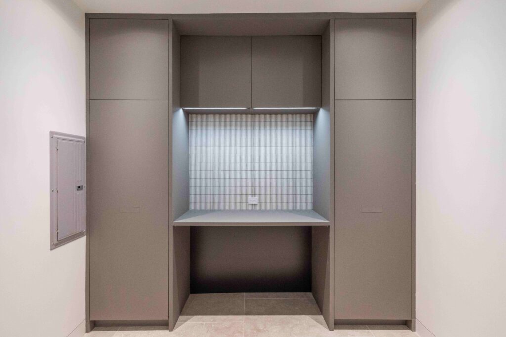 modern minamalist laundry cabinets palo alto remodel