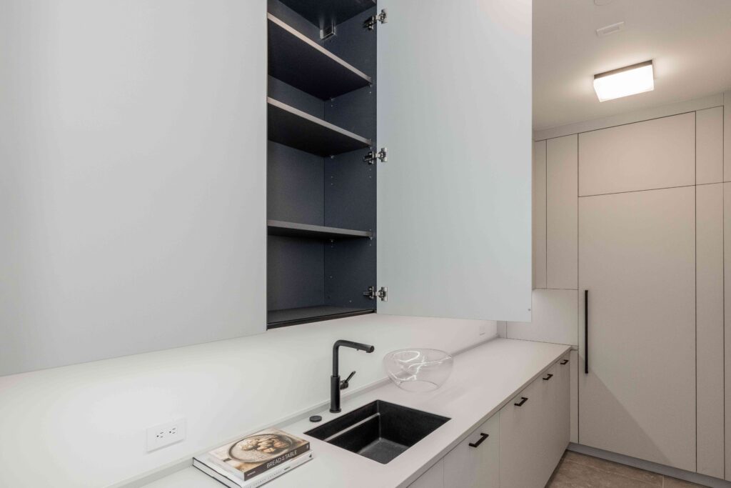 white modern kitchen pantry custom cabinets palo alto