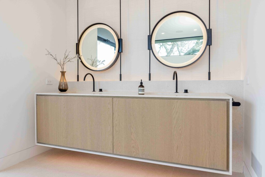 white and wood modern custom cabinets for bathroom vanity palo alto bathroom renovation remodeling