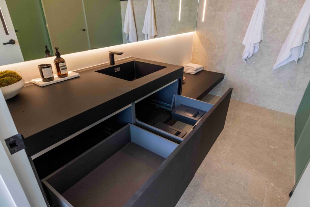 black modern custom cabinets for bathroom vanity palo alto san francisco bay area
